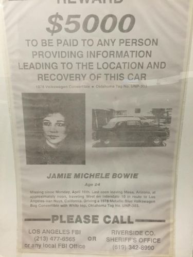 Reward poster for Jamie Bowie's murder