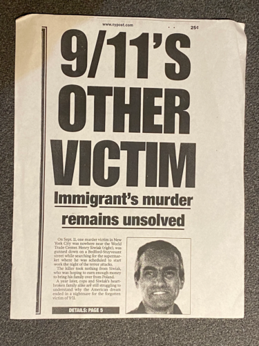 Henryk Siwiak - 9/11 murder newspaper clipping