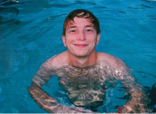 Joshua Duncan in a pool