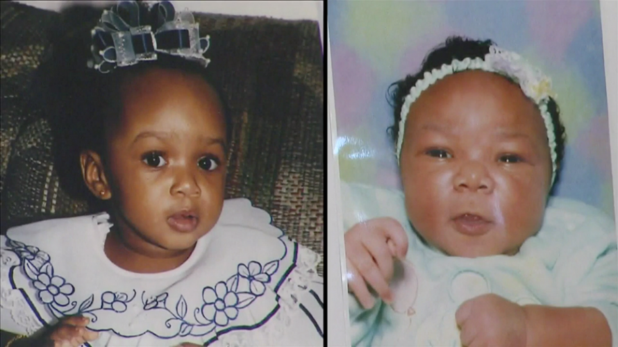 two baby pictures side by side