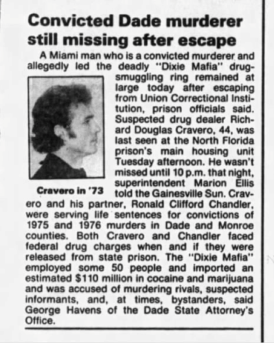 Newspaper clipping about Richard Cravero