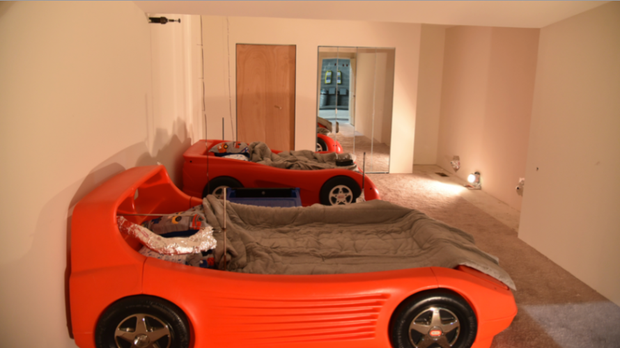 two child car beds