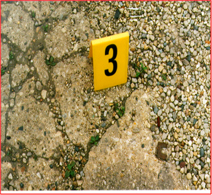 gravel with evidence marker