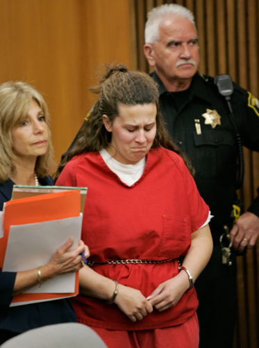 Melissa Huckabee, at her arraignment for the murder of Sandra Cantu