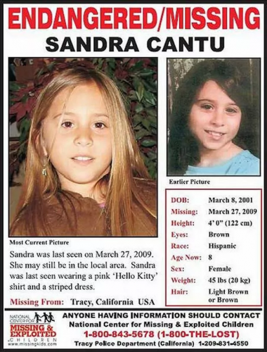 Sandra Cantu Missing poster